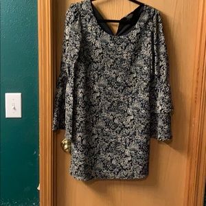 Floral trapeze style dress holiday party